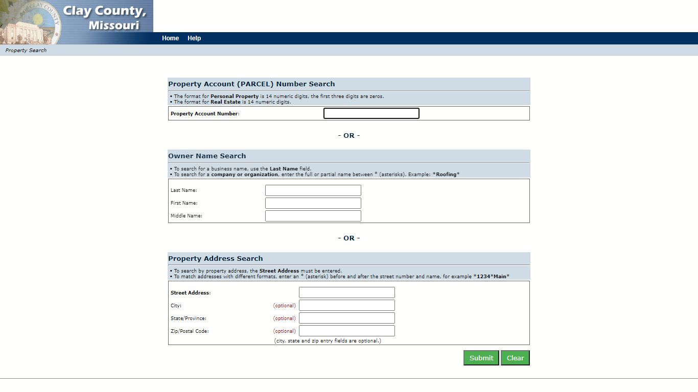 Property Search - claycountymo.gov